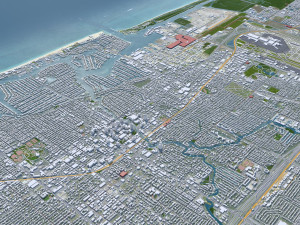 Fort Lauderdale city Florida USA 40km Modelo 3D
