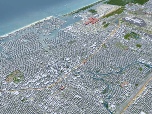 Fort Lauderdale city Florida USA 40km 3D Model