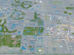 Fort Lauderdale city Florida USA 40km Modelo 3D