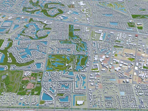 Fort Lauderdale city Florida USA 40km 3D Model