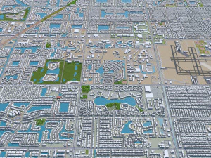Fort Lauderdale city Florida USA 40km 3D Model