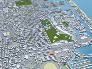 Fort Lauderdale city Florida USA 40km 3D Model