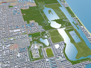 Fort Lauderdale city Florida USA 40km Modelo 3D