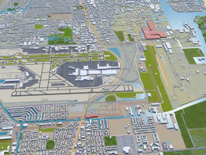 Fort Lauderdale city Florida USA 40km 3D Model