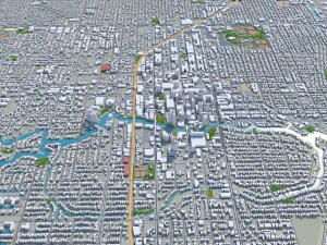 Fort Lauderdale city Florida USA 40km 3D Model