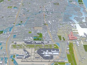 Fort Lauderdale city Florida USA 40km 3D Model