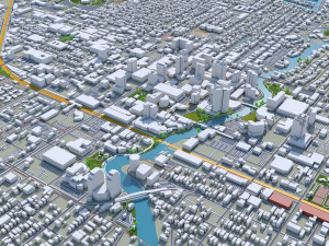 Fort Lauderdale city Florida USA 40km Modelo 3D