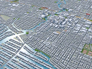 Fort Lauderdale city Florida USA 40km 3D Model