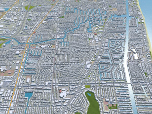 Fort Lauderdale city Florida USA 40km Modelo 3D
