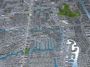Fort Lauderdale city Florida USA 40km Modelo 3D