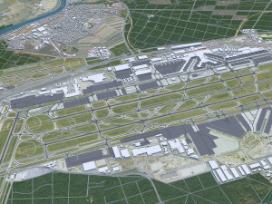 Frankfurt city Germany 60km 3D-Modell