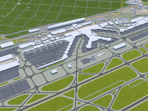 Frankfurt city Germany 60km 3D-Modell