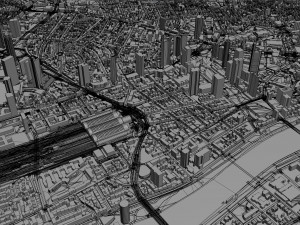 Frankfurt city Germany 60km 3D-Modell