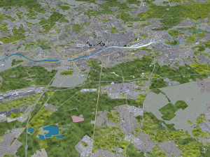 Frankfurt city Germany 60km 3D-Modell
