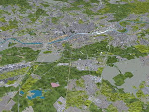Frankfurt city Germany 60km 3D Model
