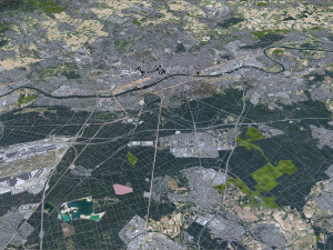 Frankfurt city Germany 60km 3D-Modell