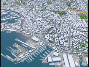 Genoa city Italy 50km 3D Model
