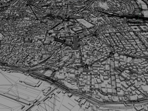 Genoa city Italy 50km 3D-Modell