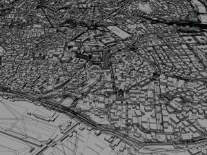 Genoa city Italy 50km 3D Model