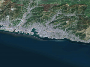 Genoa city Italy 50km 3D-Modell
