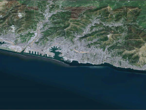 Genoa city Italy 50km 3D Model