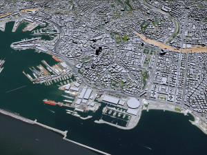 Genoa city Italy 50km 3D-Modell