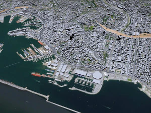 Genoa city Italy 50km 3D Model