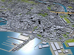 Genoa city Italy 50km 3D Model
