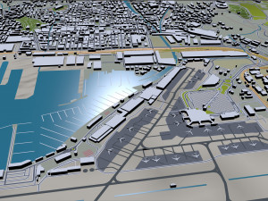 Genoa city Italy 50km 3D-Modell