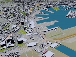 Genoa city Italy 50km 3D Model