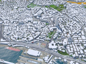 Genoa city Italy 50km 3D Model