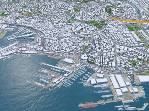 Genoa city Italy 50km 3D Model