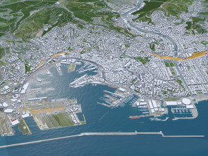 Genoa city Italy 50km 3D-Modell
