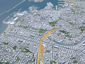Genoa city Italy 50km 3D-Modell