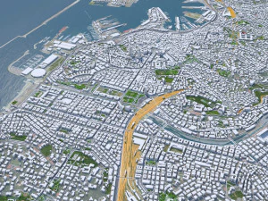 Genoa city Italy 50km 3D Model