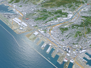 Genoa city Italy 50km 3D-Modell