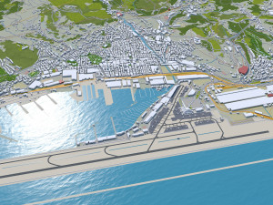 Genoa city Italy 50km 3D-Modell