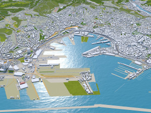 Genoa city Italy 50km 3D-Modell