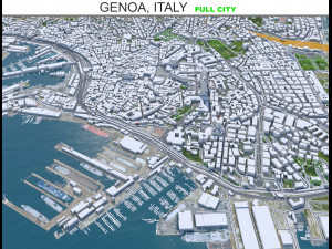 Genoa city Italy 50km 3D Model
