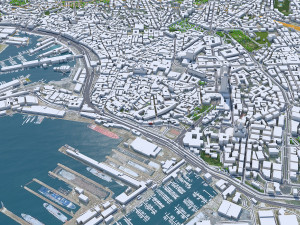 Genoa city Italy 50km 3D-Modell