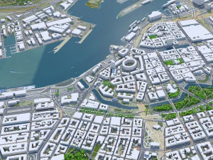 Gothenburg city Sweden 80km 3D Model