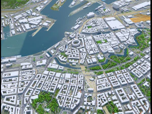 Gothenburg city Sweden 80km 3D Model