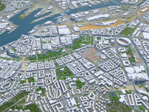 Gothenburg city Sweden 80km 3D Model