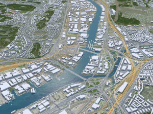 Gothenburg city Sweden 80km 3D Model