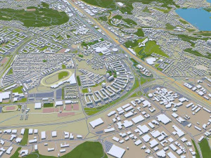 Gothenburg city Sweden 80km 3D Model