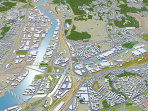 Gothenburg city Sweden 80km 3D Модель