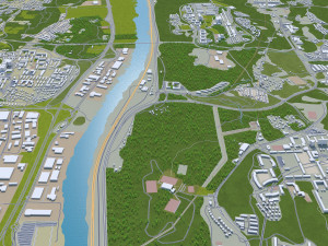 Gothenburg city Sweden 80km 3D Модель
