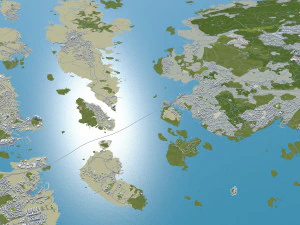 Gothenburg city Sweden 80km 3D Model