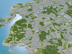 Gothenburg city Sweden 80km 3D Model