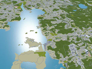 Gothenburg city Sweden 80km 3D Model